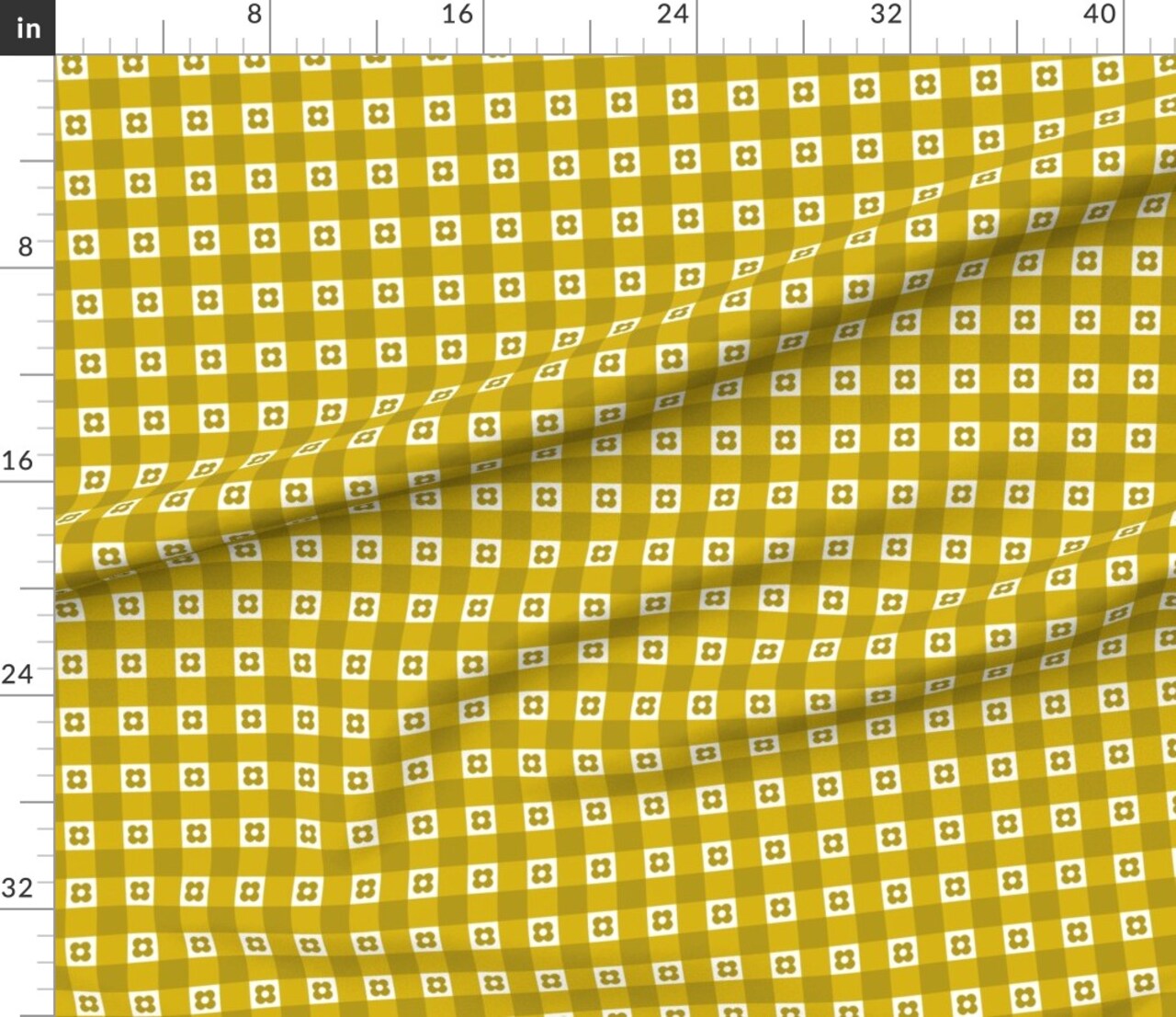 Various Fabrics by the Yard or Fat Quarter Scandi Mustard Vintage German Picnic Folk Country Gold Custom Printed Fabric by Spoonflower